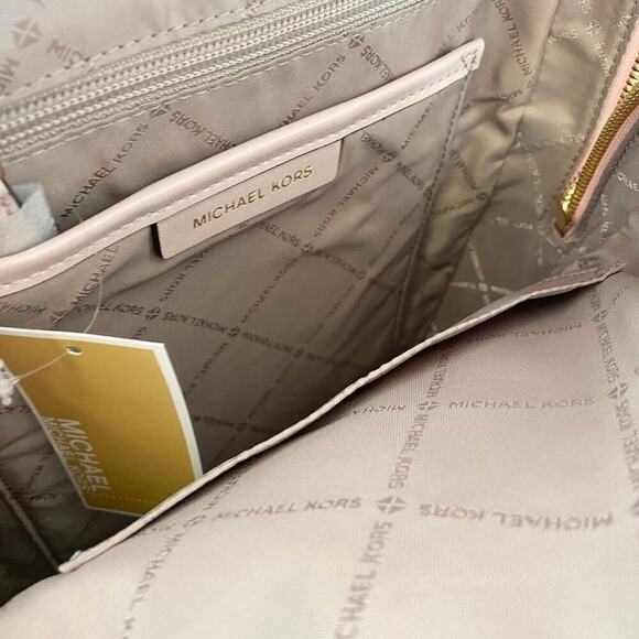 NWT Michael Kors Jaycee Medium Zip Pocket Backpack powder blush - Picture 8 of 10